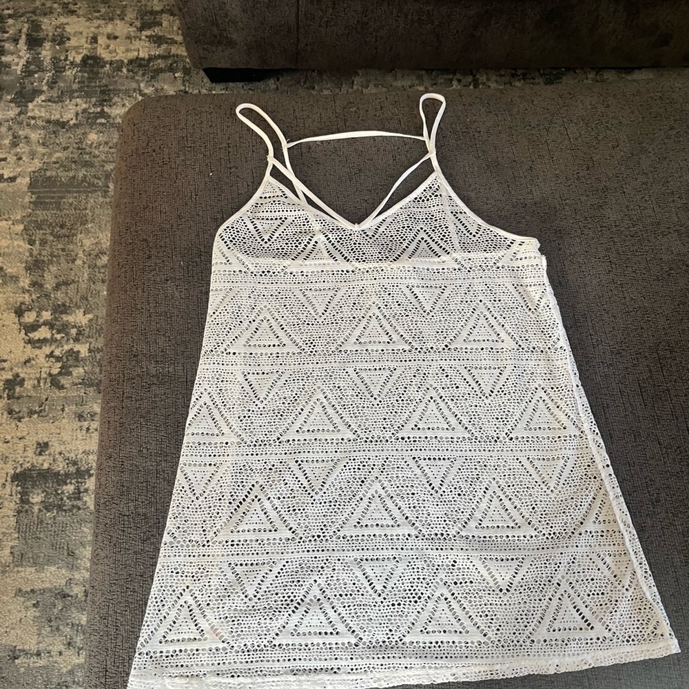 PINK Victoria's Secret White Crochet Top